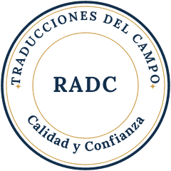 Sello de confianza de Traducciones Del Campo: RADC, Calidad y Confianza